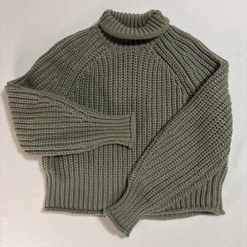 H&M Divided Sweater Womens Gray Turtleneck Heavyweight Oversized Loose Small